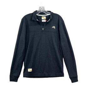 Tracksmith Downeaster Sweater Mens Small Gray Merino Wool Blend‎ 1/4 Zip Outdoor